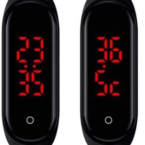 TRACER Bracelet Smart Wristband Watch Body Temperature Measuring Real-time Display Smartwatches,Waterproof - Black