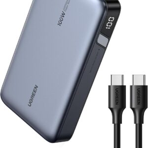 UGREEN 20000mAh 100W Power Bank, Nexode Portable Charger USB C 3-Port PD Fast Charging Battery Pack Digital Display for MacBook, iPad, iPhone 16, Galaxy S24 Ultra, Steam Deck, Dell XPS and More