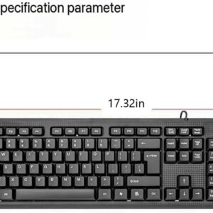 Wired Computer Keyboard, Plug Play USB, Large Number Pad, LED Indicators，Ergonomic, Foldable Stands,Anti-Wear Letters Full Size Keyboard,for Windows Mac PC Laptop-Black