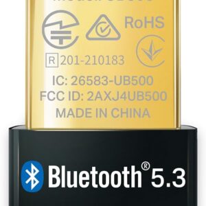 TP-Link USB Bluetooth Adapter for PC, Bluetooth 5.0/5.3 Dongle Receiver, Plug and Play, Nano Design, EDR & BLE, Supports Windows 11/10/8.1/7 for Desktop, Laptop, PS5/PS4/Xbox Controller (UB500)