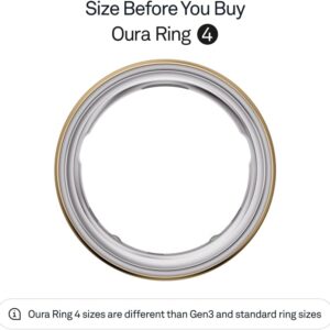Oura Ring 4 – Gold – Size 8 – Smart Ring – Size First with Oura Ring 4 Sizing Kit – Sleep Tracking Wearable – Heart Rate – Fitness Tracker – Up to 8 Days of Battery Life