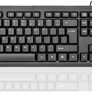 Wired Computer Keyboard, Plug Play USB, Large Number Pad, LED Indicators，Ergonomic, Foldable Stands,Anti-Wear Letters Full Size Keyboard,for Windows Mac PC Laptop-Black