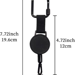 Retractable Anti-Theft Phone Holder Extendable Key Chain Lanyard Holder Phone Strap with Carabiner Keys Phone Accessories for Travel Hiking (Black)