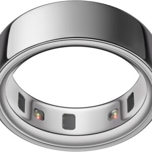Oura Ring 4 - Silver - Size 8 - Smart Ring - Size First with Oura Ring 4 Sizing Kit - Sleep Tracking Wearable - Heart Rate - Fitness Tracker - Up to 8 Days of Battery Life