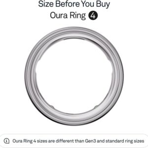 Oura Ring 4 – Silver – Size 8 – Smart Ring – Size First with Oura Ring 4 Sizing Kit – Sleep Tracking Wearable – Heart Rate – Fitness Tracker – Up to 8 Days of Battery Life