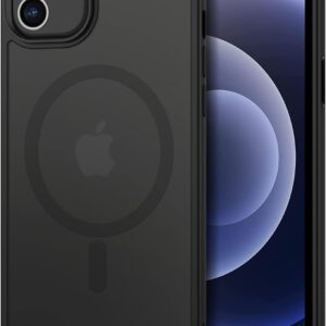 CACOE Magnetic Case for iPhone 12 & iPhone 12 Pro 2020 6.1 inch-Compatible with MagSafe & Magnetic Car Phone Mount,TPU Thin Phone Cases Cover Protective Shockproof Anti-Fingerprint(Matte Black)