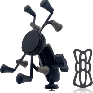 Strg Phone Mount with T-Bolt Track Base and Medium B Size 1" Ball Double Socket Arm, Phone Holder with Track Mount Compatible with All Track Mounting System | Kayak Fishing Accessories