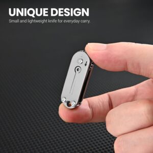 Small Keychain Pocket Knife, Mini Folding Knives Box Cutter, Cool EDC Gadget Knife with Unique Design, Little Tiny Knives Tool for Every Day Carry, Small Gift for Women Men