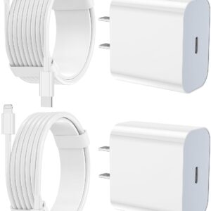 iPhone Charger Fast Charging 2 Pack Type C Wall Charger Block with 2 Pack [6FT&10FT] Long USB C to Lightning Cable for iPhone 14/13/12/12 Pro Max/11/Xs Max/XR/X,AirPods Pro