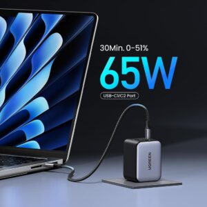 UGREEN 65W USB C Charger Nexode X Series, 3-Port PPS Ultra Compact Fast GaN Foldable Wall Charger for MacBook Pro/Air, iPhone 16/15, iPad Pro, Galaxy S24/S23, Pixel 8, Steam Deck