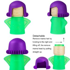 Angry Mama Microwave Oven Steam Cleaner, Angry Mom Microwave Cleaner, Just Add Vinegar and Water, Cut Cleaning Time by Half (Green)