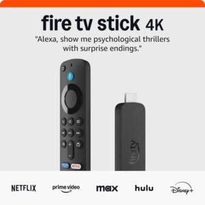 Amazon Fire TV Stick 4K (newest model) with AI-powered Fire TV Search, Wi-Fi 6, stream over 1.5 million movies and shows, free & live TV