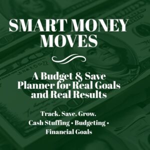 SMART MONEY MOVES: BUDGET & SAVE – 12-Month Undated Budget Planner with Savings Challenges, Debt Tracker, Sinking Funds & Cash Envelopes Breakdown: Financial Organizer for Monthly & Paycheck Budgeting