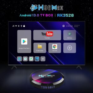 H96MAX Ultra Smart TV Box Android 13.0 4GB RAM 32GB ROM with Dual WiFi 2.4G/5G BT5.0 H.265 Decoding, HDIM 2.0, HD/4K/3D, USB3.0 Set Top Box: H96Max 4+32