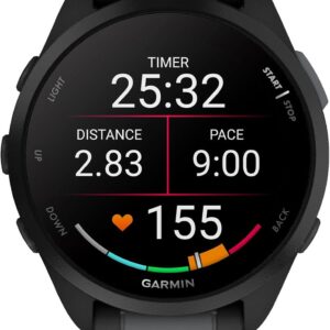 Garmin Forerunner 165, Running Smartwatch, Colorful AMOLED Display, Training Metrics and Recovery Insights, Black