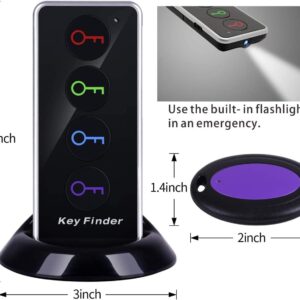 Reyke Key Finder, 80dB+ RF Item Locator Tags with 131ft. Working Range, Wireless Remote Tracker for Wallet, Phone, Glasses, Pet, 1 RF Transmitter & 4 Receivers