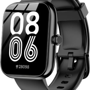 Smart Watch with Alexa Built-in, 1.83" HD Touchscreen, Bluetooth Call/Make Calls, IP68 Waterproof Fitness Tracker with 120+ Sport Modes, 24/7 Heart Rate & Sleep Monitor for iOS/Android (Black)