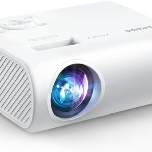 Mini Projector, CLOKOWE 2024 Upgraded Portable Projector with 9000 Lux and Full HD 1080P, Movie Projector Compatible with iOS/Android Phone/Tablet/Laptop/PC/TV Stick/Box/USB Drive/Game Console