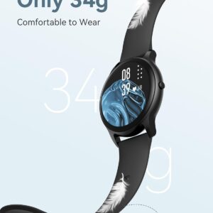 AGPTEK Smart Watch for Women Men, 5ATM Waterproof Smartwatch for Android and iOS Phones, Fitness Tracker Watch with 100+ Sports Modes, Heart Rate Monitor Pedometer Sleep Monitor, Black