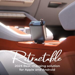 LISEN Retractable Car Charger, 69W USB C Car Accessories Adapter for iPhone 16 USB C Charger Fast Charging, Truck Accessories, Travel Essentials Gifts for Women Men, for iPhone 16 15 14 13 12 Pro Max