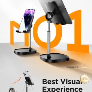 LISEN Cell Phone Stand Adjustable for iPhone Phone Holder for Desk, Office Desk Accessories Computer PC for iPhone Stand Gaming Essentials Fit Otterbox Case Phones Switch Kindle iPad Air Tablet 4-10in