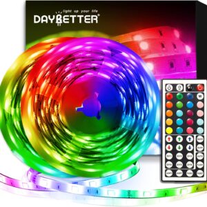 DAYBETTER Led Strip Lights 32.8ft Kit with Remote and Power Supply Color Changing
