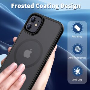 CACOE Magnetic Case for iPhone 12 & iPhone 12 Pro 2020 6.1 inch-Compatible with MagSafe & Magnetic Car Phone Mount,TPU Thin Phone Cases Cover Protective Shockproof Anti-Fingerprint(Matte Black)