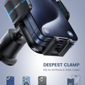 Lamicall 2025 Wider Clamp & Metal Hook Car Phone Holder Vent [Thick Cases Friendly] Phone Holders for Your Car Mount Automobile Hands Free Cradle Air Vent for iPhone 16 15 14 13 Pro Max Smartphone