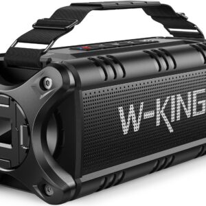 W-KING Bluetooth Speaker, 90W Max Loud Portable Speakers Bluetooth Wireless, IPX6 Waterproof Outdoor Speaker with 50W Deep Bass/2 Powerful Subwoofer/40H/Power Bank/EQ/TF/AUX/NFC for Pool/Party/Travel
