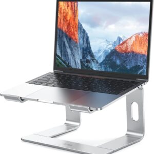 BESIGN LS03 Aluminum Laptop Stand, Ergonomic Detachable Computer Stand, Notebook Riser Compatible with Air, Pro, Dell, HP, Lenovo More 10-15.6" Laptops, Silver