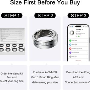 Gen 1 Ultra Thin Waterproof Scrolling Smart Ring Remote for TikTok YouTube Instagram Shorts Video,Camera and E-Book with Calories/Heart Rate/Blood Oxygen/Sleep Health Monitoring Size 7