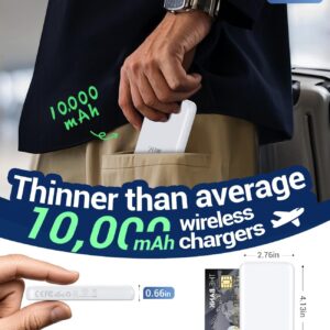 for Magsafe Battery Pack, 10000mAh Magnetic Portable Charger with USB C Cable 20W PD Fast Charging, Slim & Lightweight Wireless Power Bank for iPhone 16/15/14/13/12 Series