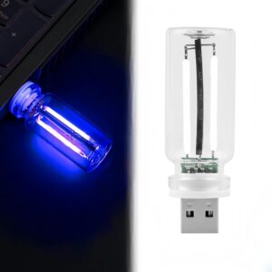 Innovative USB Nightlight: New Touch Bedside & Car Atmosphere Light, Ceramic LED Glass Bottle – Perfect for DIY Romantic Mini Decor （Blue Light）