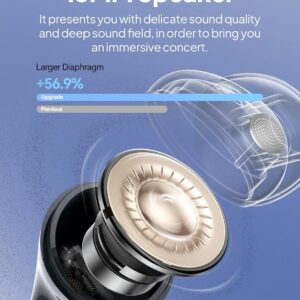 Wireless Earbuds Bluetooth V5.3 Headphones 50H Playback Deep Bass Stereo Ear Buds with LED Power Display Charging Case IPX7 Waterproof Earphones with Mic Headset for Laptop Pad Android/iOS Phones