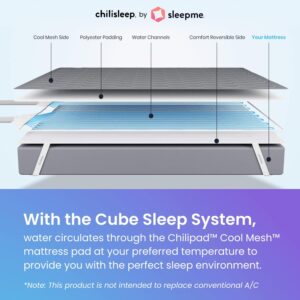 Chilipad Cube Bed Cooling System – Cooling & Heating Mattress Topper, Dual Zone Individual Bed Temperature, Cool Sleep Enhancement, Temp Range of 60-115°F, WE King Bedsize (76″W x 80″L), Model: CP515