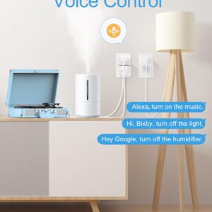 EIGHTREE Mini Smart Plug 𝟭𝟱𝗔, Smart Plugs That Compatible with 𝗔𝗹𝗲𝘅𝗮 & Google Home & SmartThings, No Hub Required，Smart Outlet with Remote Control, Timer & Schedule, 2.4GHz WiFi Only, 2 Packs