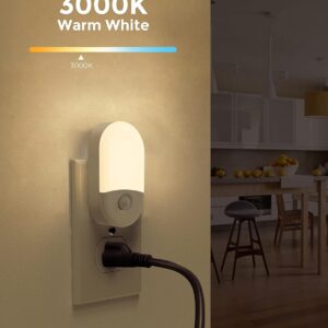 L LOHAS LED Motion Sensor Night Light, 2Pack, Motion Activated Night Light, Night Lights Plug into Wall Motion Sensor, 3000K Warm White, Adjustable Brightness 30/60LM, for Kids Adults Bathroom Bedroom