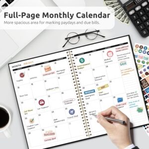 Budget Planner – Monthly Budget Book with Expense Tracker Notebook, Undated Bill Organizer & Finance Planner to Take Control of Your Money, 2025-2026 Account Book to Manage Your Finances-Black