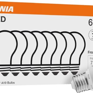 SYLVANIA ECO LED Light Bulb, A19 60W Equivalent, Efficient 9W, 7 Year, 750 Lumens, 2700K, Non-Dimmable, Frosted, Soft White - 8 Count (Pack of 1) (40821)