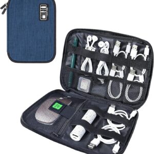 Luxtude Electronics Organizer Travel Case, Tech Bag n (Single Layer, Dark Blue, Small)