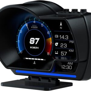 Car HUD Head Up Display P6, OBD+GPS Smart Gauge, Works Great for Most Cars