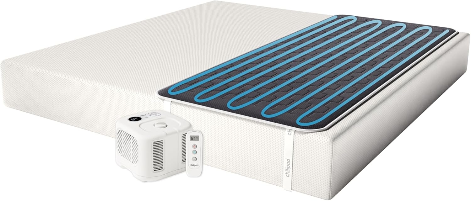 Chilipad Cube Bed Cooling System – Cooling & Heating Mattress Topper, Set Individual Bed Temperature, Sleep Enhancement, Temp Range of 60-115°F, ME Half King or TwinXL Size (38″W x 80″L), Model: CP502