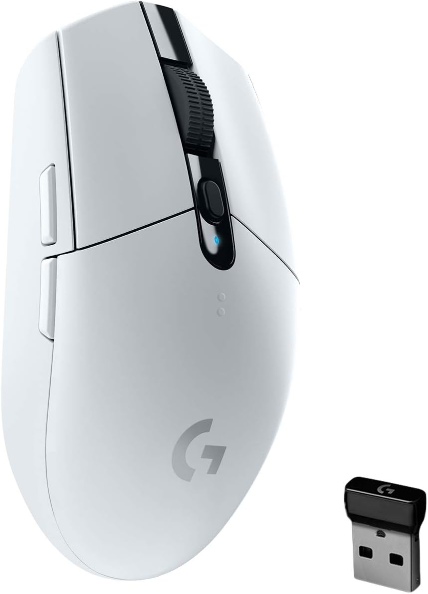 Logitech G305 LIGHTSPEED Wireless Gaming Mouse, Hero 12K Sensor, 12,000 DPI, Lightweight, 6 Programmable Buttons, 250h Battery Life, On-Board Memory, PC/Mac – White
