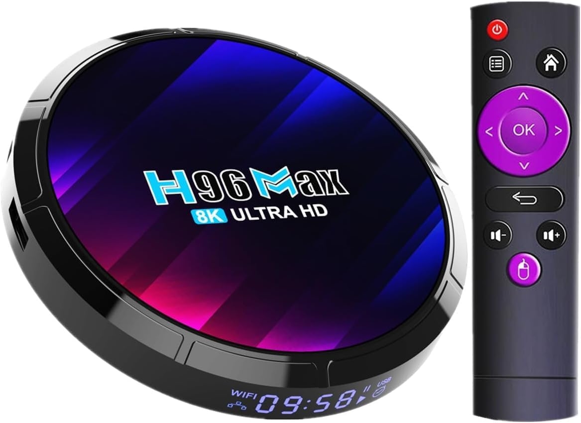 H96MAX Ultra Smart TV Box Android 13.0 4GB RAM 32GB ROM with Dual WiFi 2.4G/5G BT5.0 H.265 Decoding, HDIM 2.0, HD/4K/3D, USB3.0 Set Top Box: H96Max 4+32