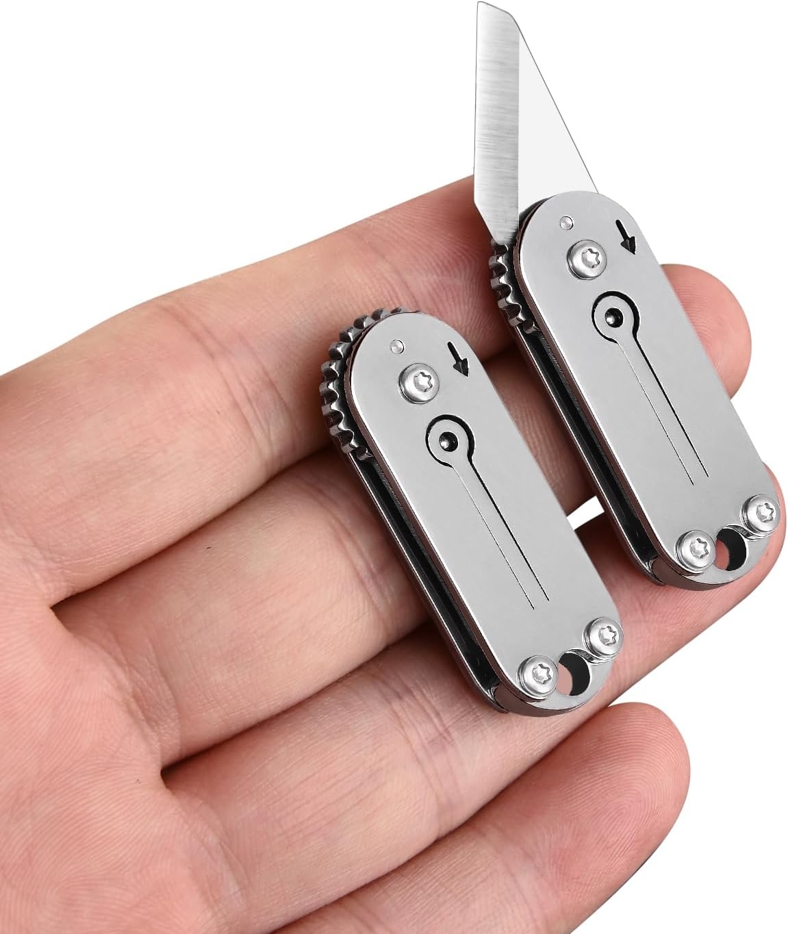 Small Keychain Pocket Knife, Mini Folding Knives Box Cutter, Cool EDC Gadget Knife with Unique Design, Little Tiny Knives Tool for Every Day Carry, Small Gift for Women Men