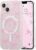UEEBAI Magnetic for iPhone 14 & iPhone 13 Case, Bow Case Compatible with MagSafe, Wireless Slim Clear Ribbon Phone Cover Anti-Yellowing Shockproof Protective Cover for Women Girl – Pink