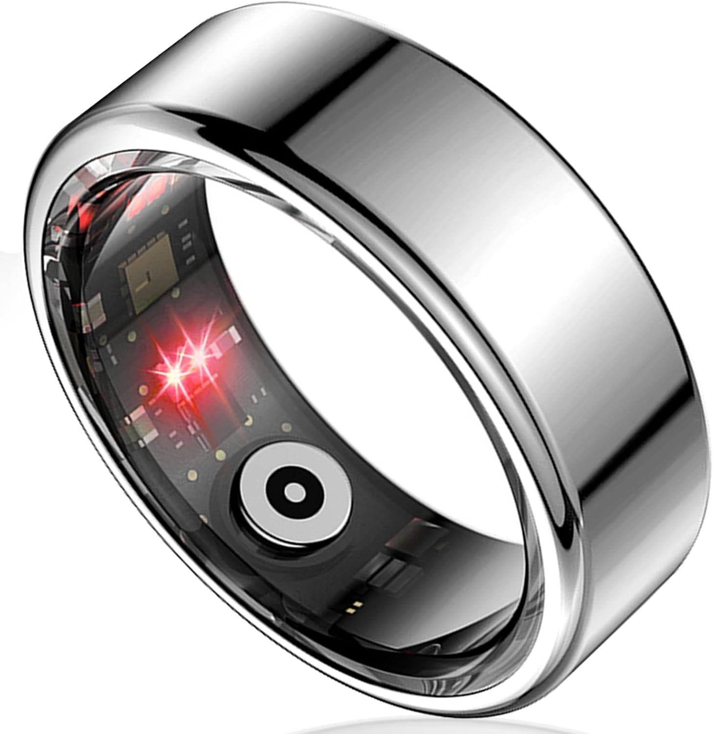 Smart Ring Health Tracker for Women Men, Sleep Tracker with Heart Rate and Blood Oxygen, Fitness Ring for Activity Monitoring, 15 Days Battery, No Subscription, Titanium Alloy (Silver, #9)
