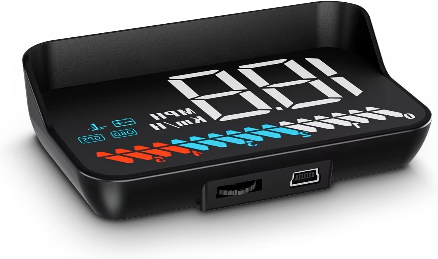Car HUD Head Up Display M7, OBD/GPS Smart Gauge, Driving Speed, Engine RPM, Voltage, Water Temperature, Etc.., Works Great for All Cars