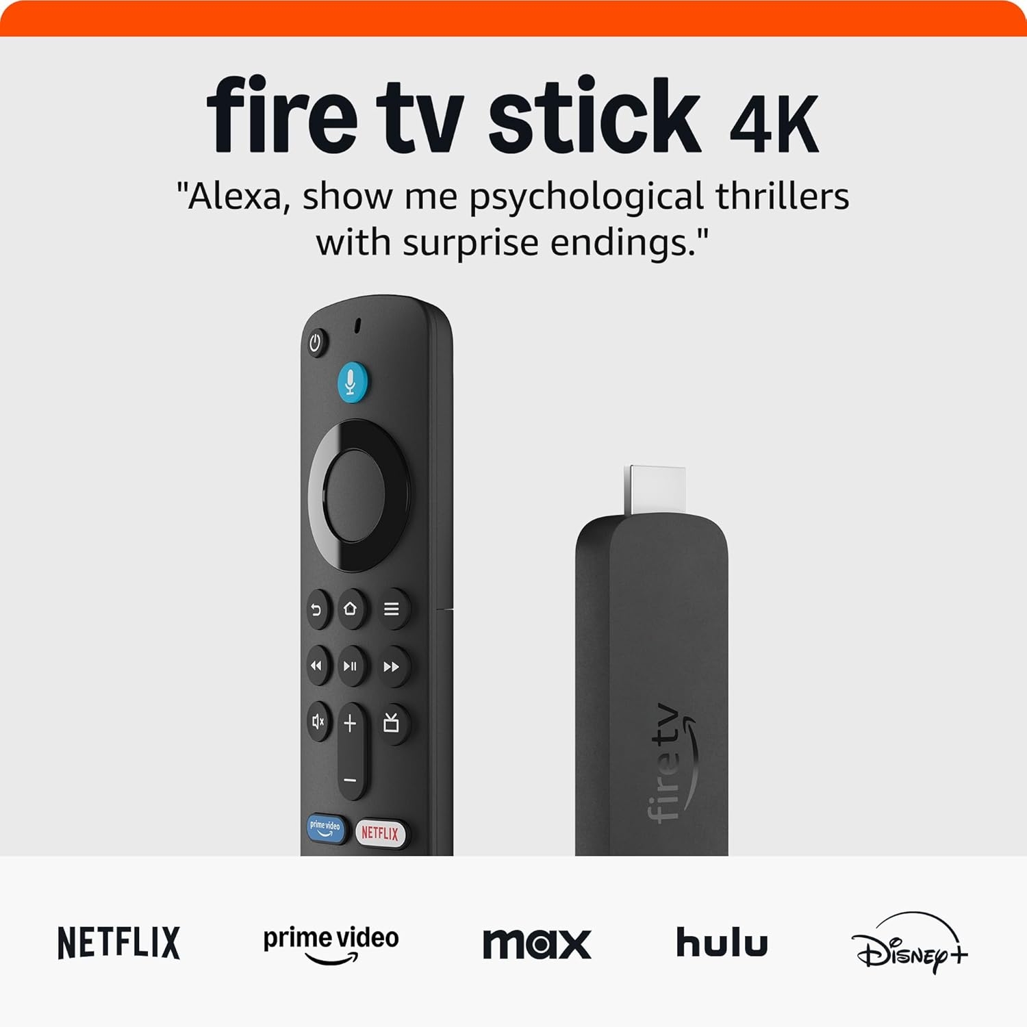 Amazon Fire TV Stick 4K (newest model) with AI-powered Fire TV Search, Wi-Fi 6, stream over 1.5 million movies and shows, free & live TV