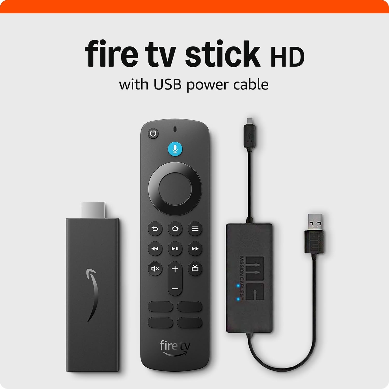 Amazon Fire TV Stick HD bundle with Made for Amazon, USB Power Cable